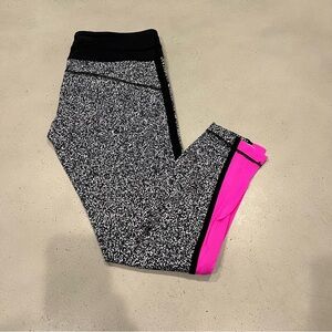 Lululemon Black, White and Pink Leggings NWOT